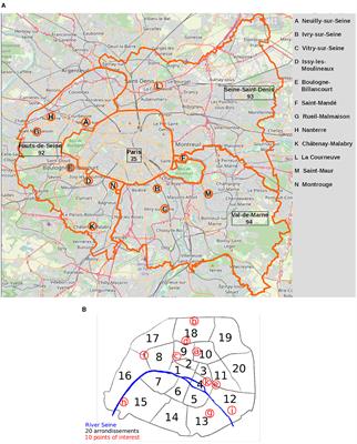 City composition and accessibility statistics in and around Paris